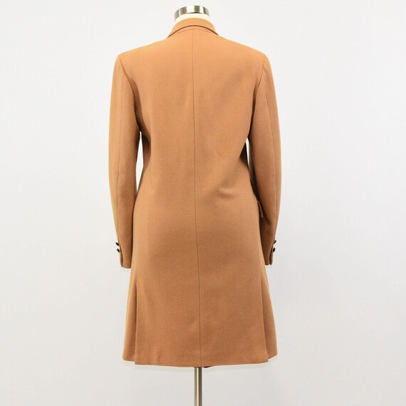 80s Vintage Womens Tan Double Breasted Wool Coat … - image 5