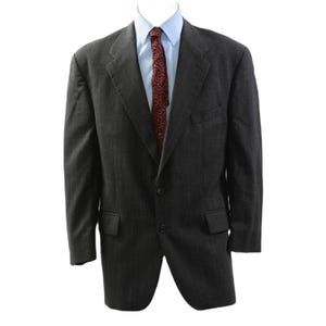 Ralph By Ralph Lauren Gray Wool Pinstripe 2 Button Blazer Mens 46R Classic Fit