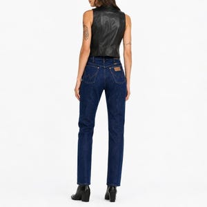 70s Vintage Wrangler Jeans Blue Wash High Waist Straight Leg Women 2 Rigid Denim image 2