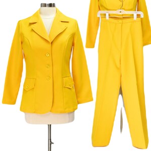 Traje de pantalón de cintura alta y pierna acampanada con señal de stop de los años 70 para mujer, 4 JC Penney