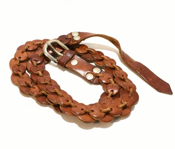 Vintage Custom Suede Leather And Brass Disc Circle Boho Western Belt Amazon.com: WULIQIUQIU Wide Disc Belt for Women Boho Concho  main image 2