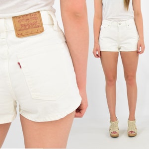 white high waisted levi shorts