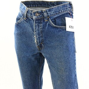 70s Vintage Levi's Bell Bottoms Women's 0 Dark Stone Wash Hippie Boho Raw Edge 31" Inseam Orange Tab Flare Jeans High Rise High Waist Jeans Bild 2