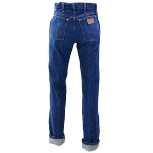 70s Vintage Wrangler Jeans Blue Wash Straight Leg Womens M 8 10 34L Western Boho Tall Long Jeans image 2