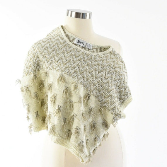 80s Vintage Cropped Fringed Sleeveless Sweater To… - image 6