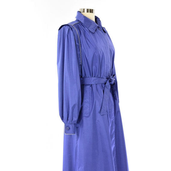 80s Vintage Womens Purple Pointed Shoulder Trench… - image 3