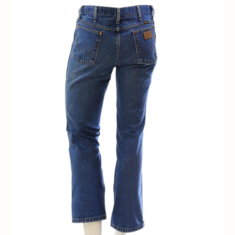 90s Vintage Wrangler Dark Wash Straight Leg Jeans Mens 33x30 South Western Pants image 2