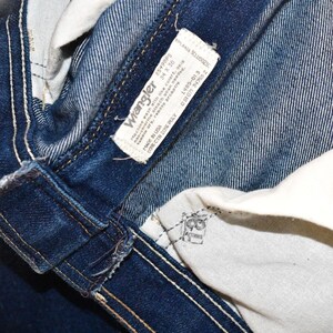 70s Vintage Flare Leg Wrangler Denim Jeans Womens 14 High Waist Rodeo Western image 3