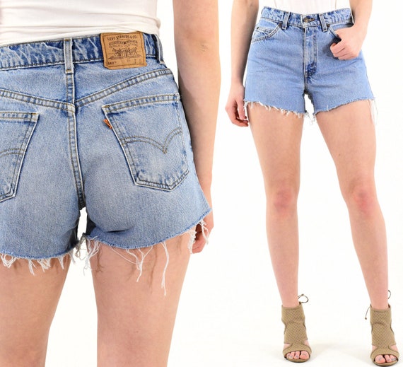 Vintage Levi's High Waist Shorts Light Wash 00 0 2 4 6 8 - Etsy