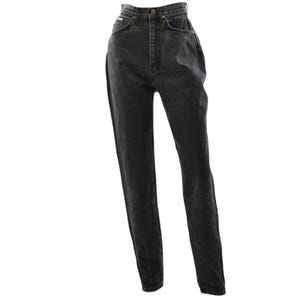 80s Vintage Black Stone Wash High Waist Jeans Womens 4 Small Chic Tapered Leg