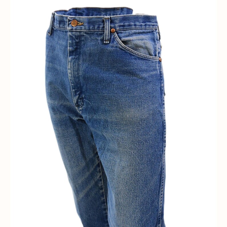 Vintage Wrangler Jeans Dark Stone Wash Straight Leg Mens 36x34 Cotton Grunge image 6