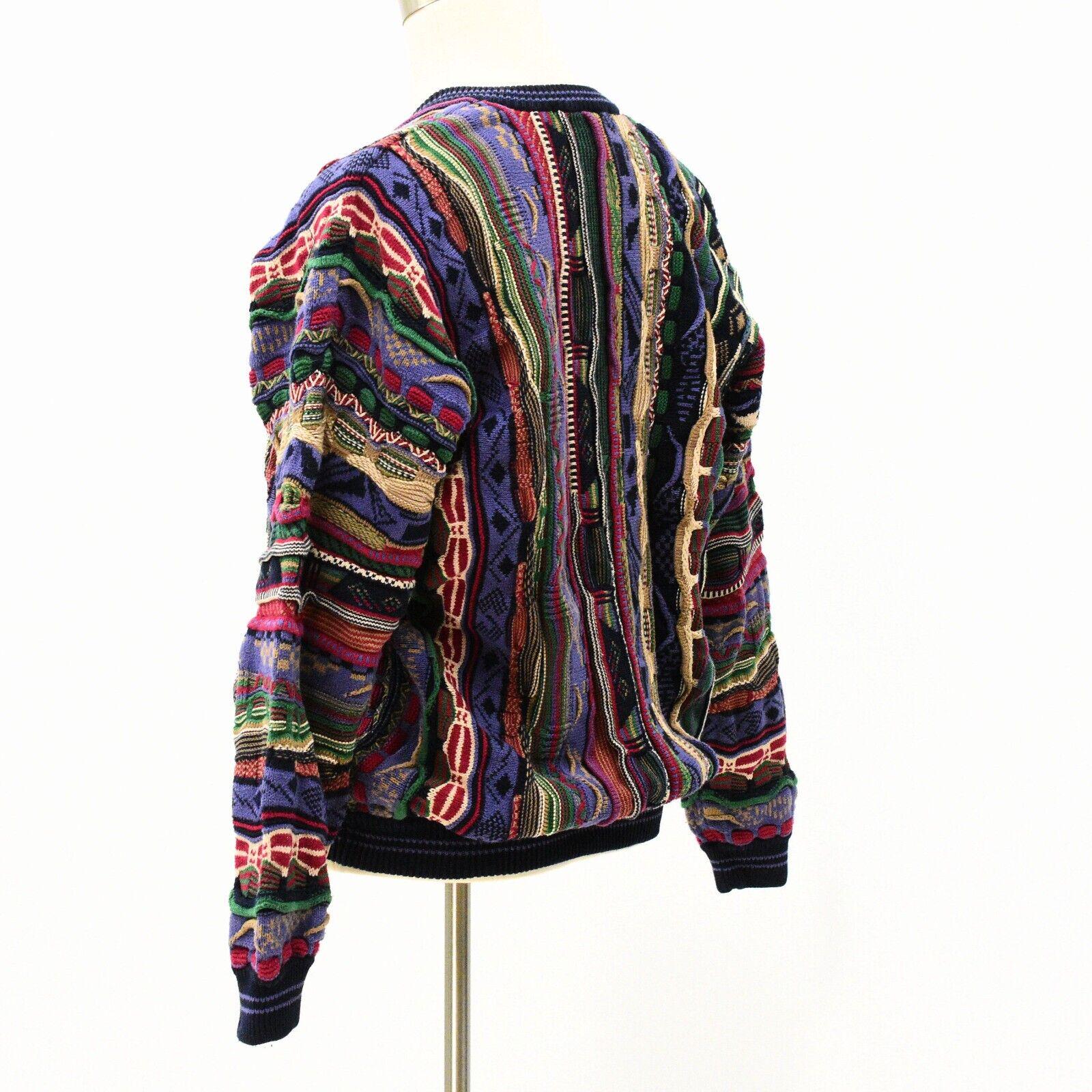 【90s COOGI】cashmere50,silk50 3Dknit Vintage 90s Coogi Sweater Made In Australia Sz M Multi Color