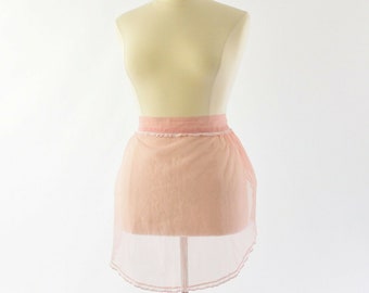 50s Vintage Womens Tie At Waist Pink Apron With Lace Trim