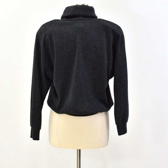 90s Vintage Charcoal Gray Oversized Turtle Neck T… - image 5