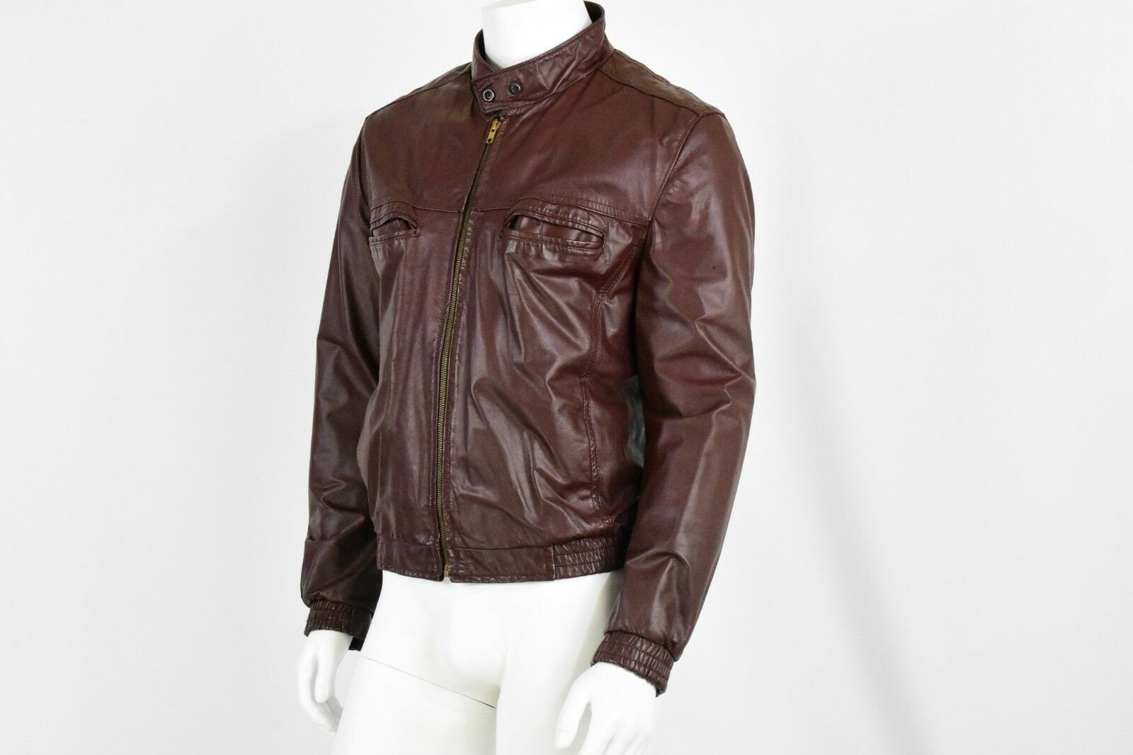ジャケット・アウター UNUSED / No collar leather jacket 別注 STRETCHED HYBRID NO COLLAR JACKET(0 BLACK): White