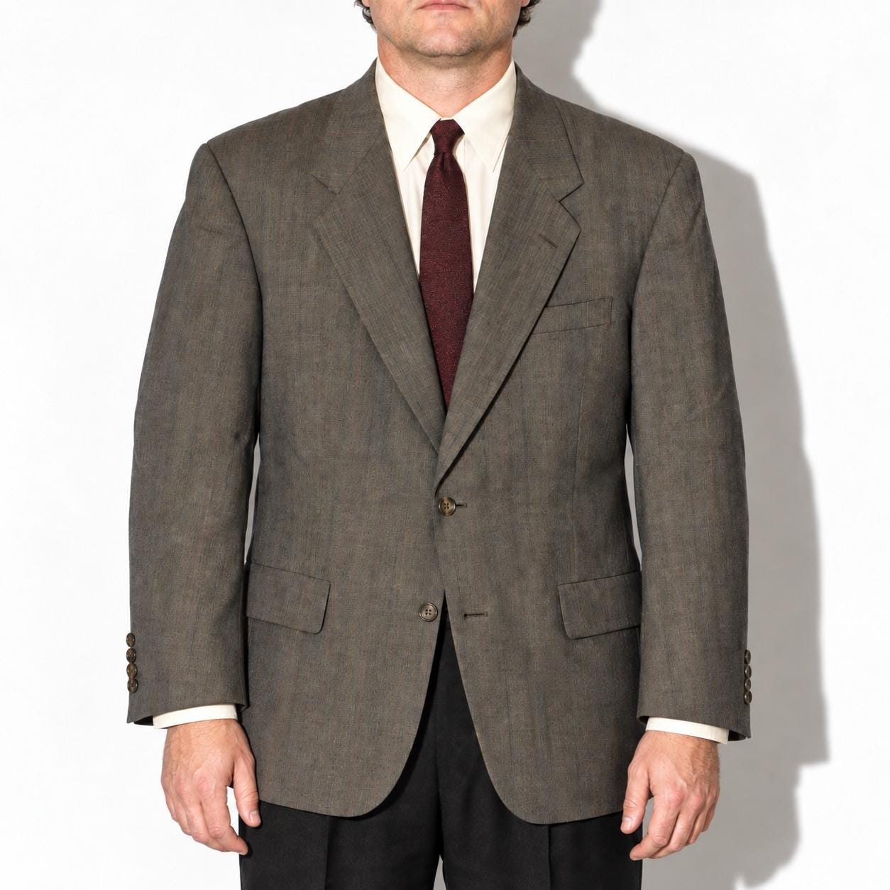 Hart Schaffner Marx, Hart Schaffner Marx Blazer Mens 42R Gray Pinstripe Wool Blend Vintage 70s USA