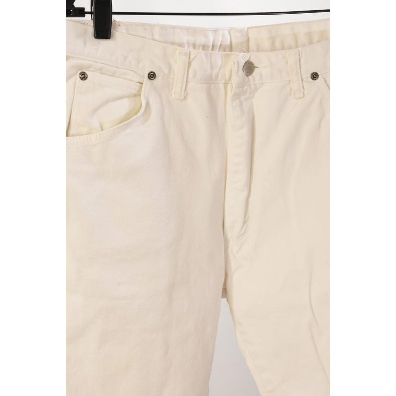 70s Vintage Wrangler White Jeans Mens 38x30 USA Made Western Cowboy Denim Bild 4