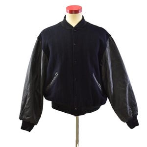 Game Dark Navy Blue Lettermans Coat Wool Men&#39;s XL