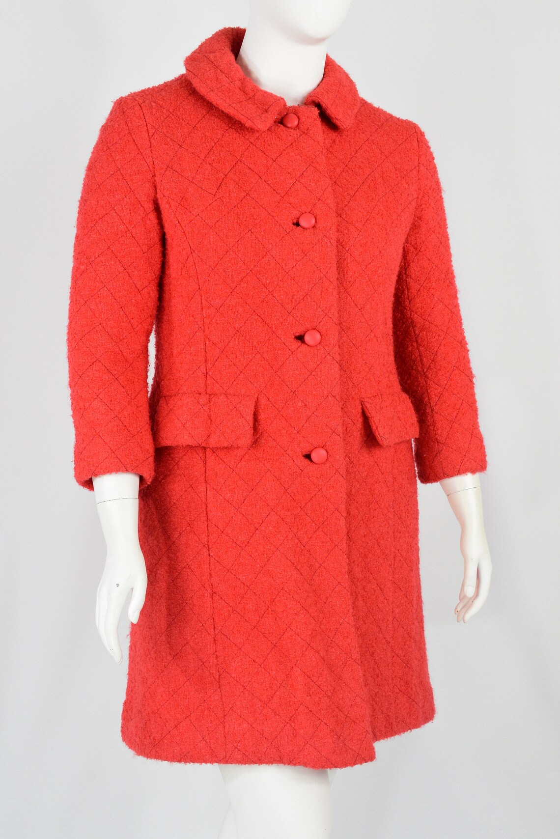 coral boucle coat