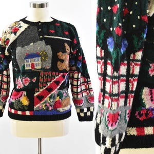 80s Vintage Womens Novelty Henley Sweaters Watermelon Fruit Print The Eagles Eye