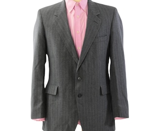 70s Vintage Levis Gray Pinstripe Blazer Mens 44 2 Button Fully Lined 5 Pockets