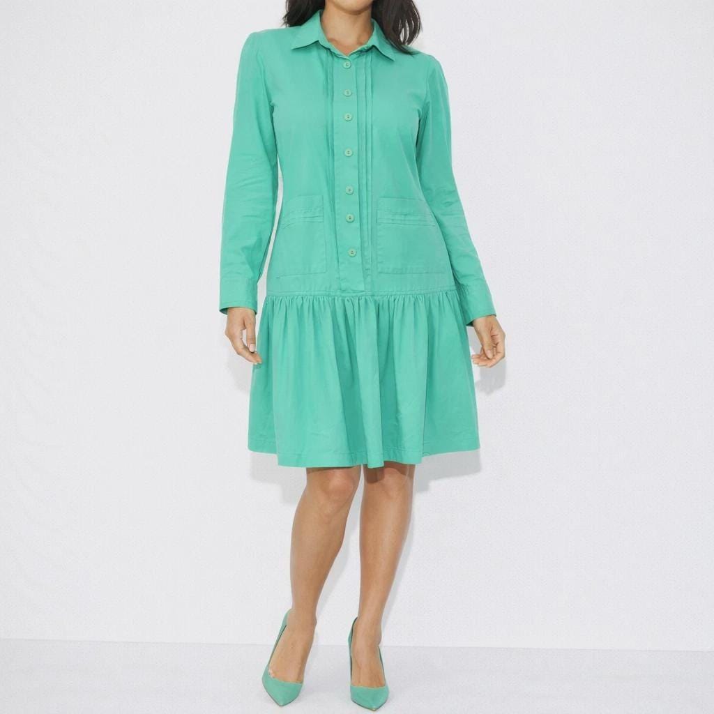 Dress Green Drop Waist - Etsy