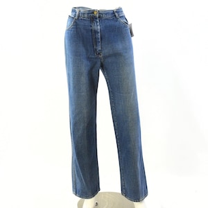 70s Vintage Sears Jeans Women’s Size 14 Medium Wash High Rise Wide Straight Leg