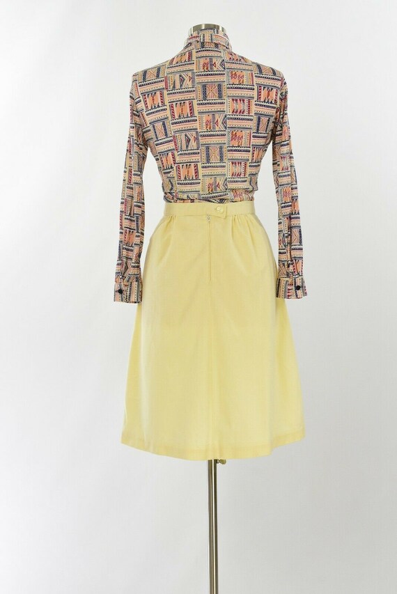 60s Vintage Womens M Skirt Set Multicolor Geometr… - image 5