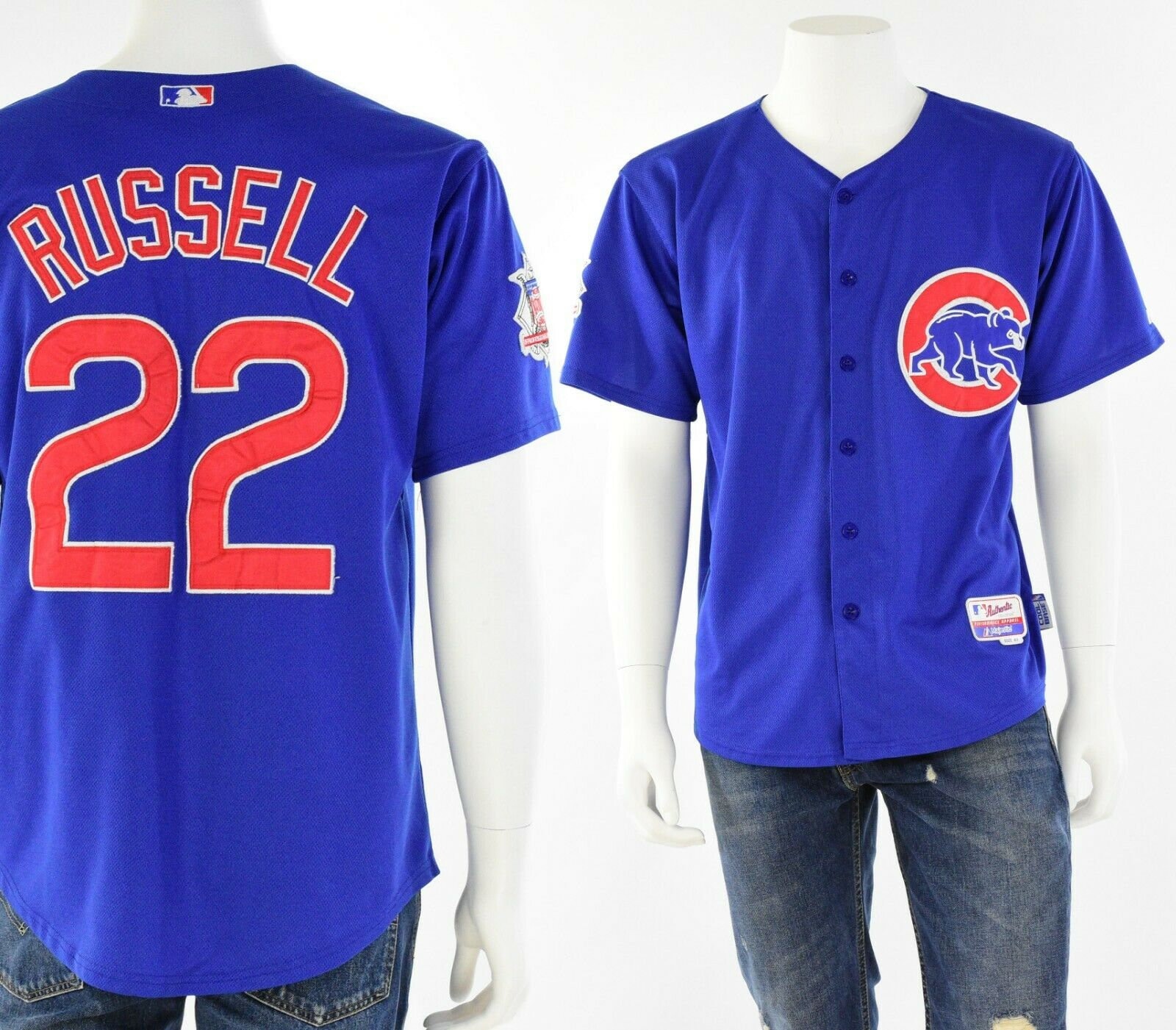 Mens 40 Chicago Cubs Baseball Jersey 22 Russell Majestic 
