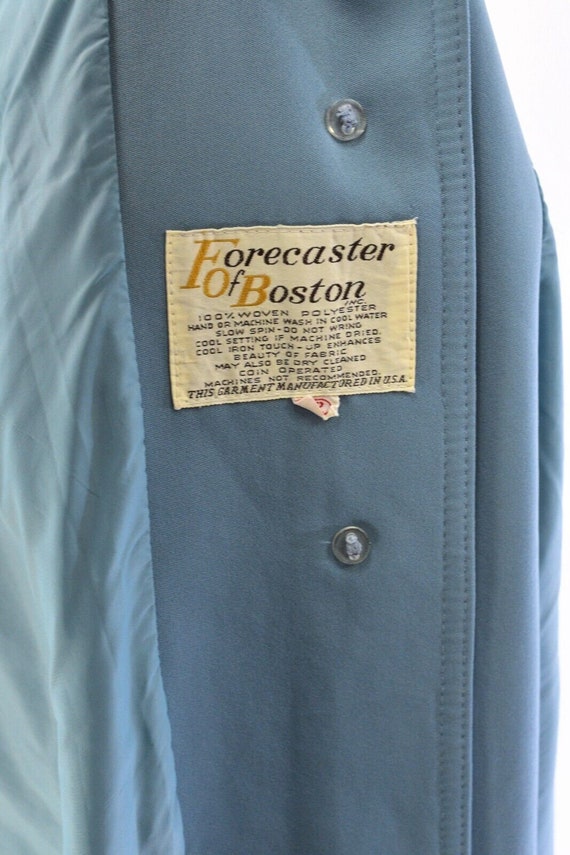 70s Vintage Dusty Blue Flap Pocket Rain Jacket Wo… - image 7