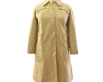 70s Misty Harbor Khaki Twill Coat Mod Artsy Removable Lining Size 14