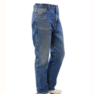 Vintage Wrangler Jeans Dark Stone Wash Straight Leg Mens 36x34 Cotton Grunge image 3