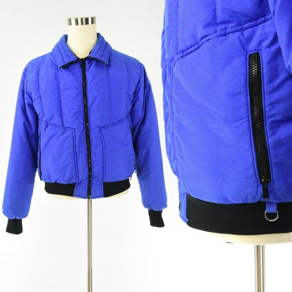 80s Vintage Mens XL Quilted Comfy Ski Jacket Coba… - image 1