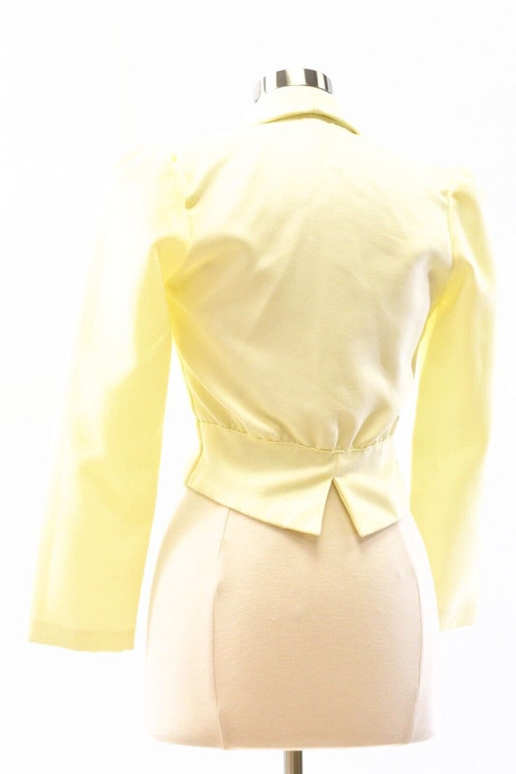 70s Vintage Yellow Skirt Suit Nipped Waist Croppe… - image 6