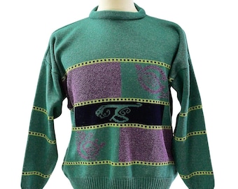 GIANFRANCO RUFFINI イタリア製 アートニット 90s 総柄 Vintage 1990s Gianfranco Ruffini Italy Knit Crewneck Sweater Men's