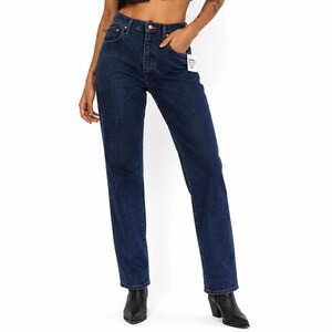 Vintage Wrangler Denim Jeans Womens 8 Dark Wash High Waist Stovepipe Straight image 4