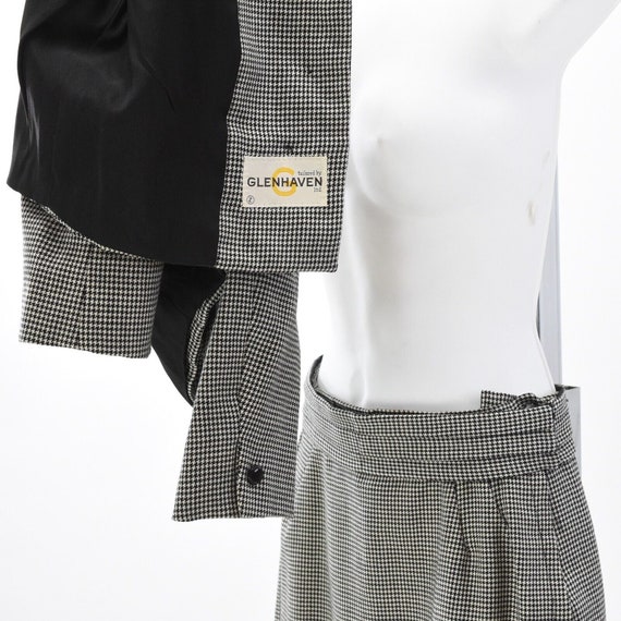 50s Vintage Womens XS Skirt Suit Houndstooth Plai… - image 6