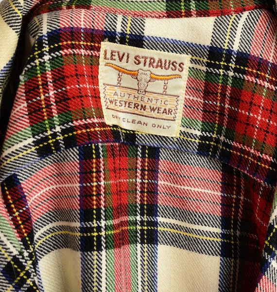 50's Vintage Levi's Wool Shirt Jacket Womens XS o… - image 10