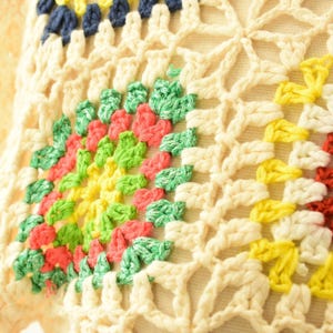 Luna & Ivy Cropped Crocheted Sweater Womens M Anthropologie Doily 70s Retro image 2