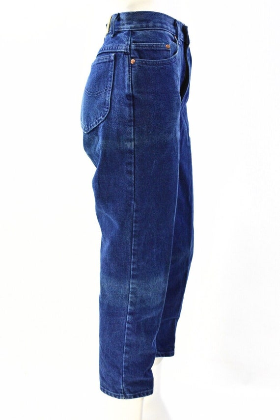 90s Vintage Lee Jeans Womens 7P Dark Wash High Wa… - image 4