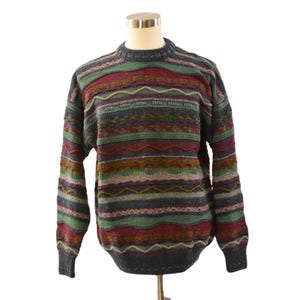 90s Vintage Maglificio Florence XL Coogi Style Sweater Wool Mohair Alpaca Italy