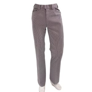 70s Vintage Flared Dogtooth Plaid Polyester Disco Pants Mens 32 Red White Blue