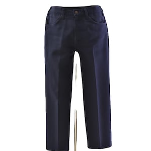 70s Vintage Levis Dacron Polyester Pants Dark Blue Mens Size 34x30 Tapered Leg