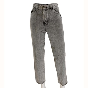 80s Vintage Rustler Black Acid Wash High Waist Jeans Womens 0 Straight Leg MomXS