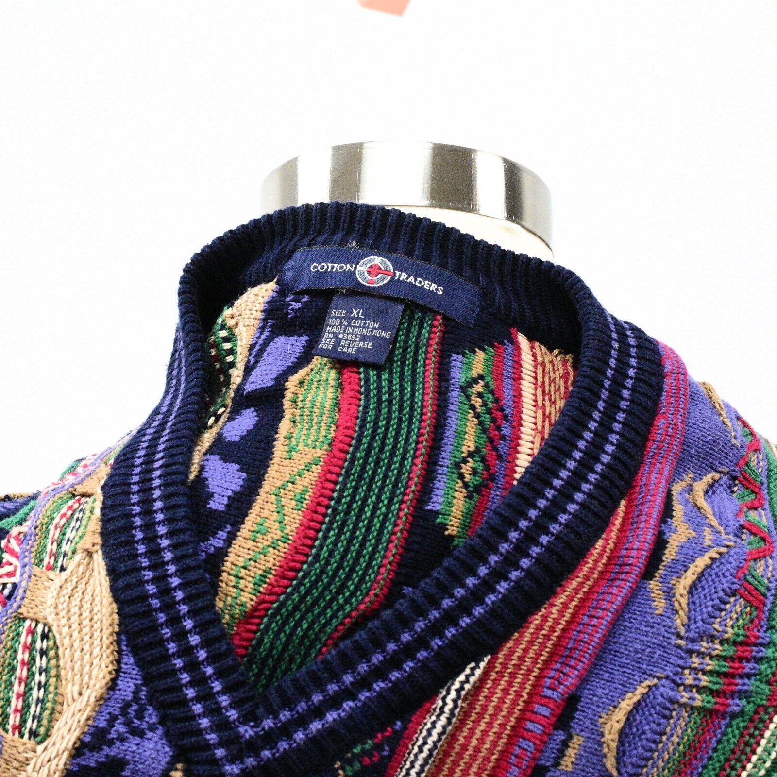 90s Vintage Cotton Traders Sweater Mens XL Coogi Style