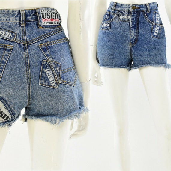90s High Rise Shorts Faded Denim Vintage Jay Jacobs High Waisted Small 29