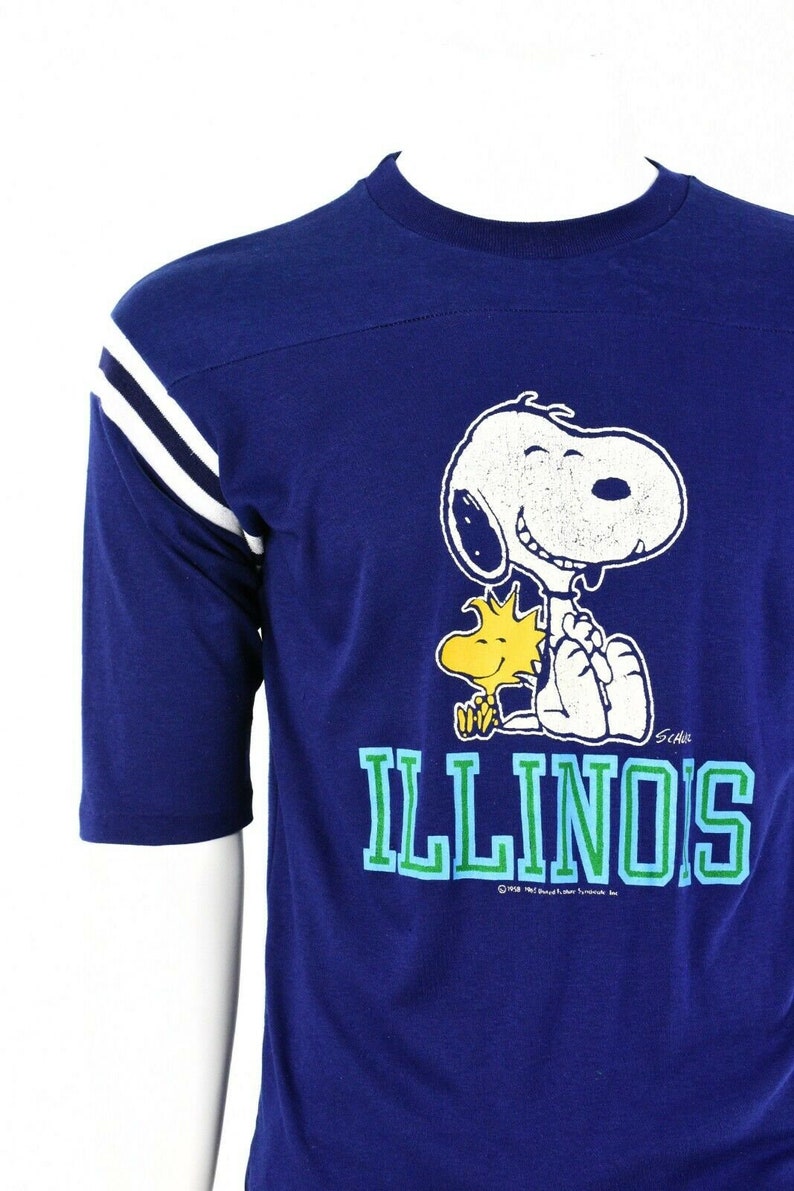 70s vintage Peanuts t shirt Woodstock /& Snoopy Illinois Mens M Artex