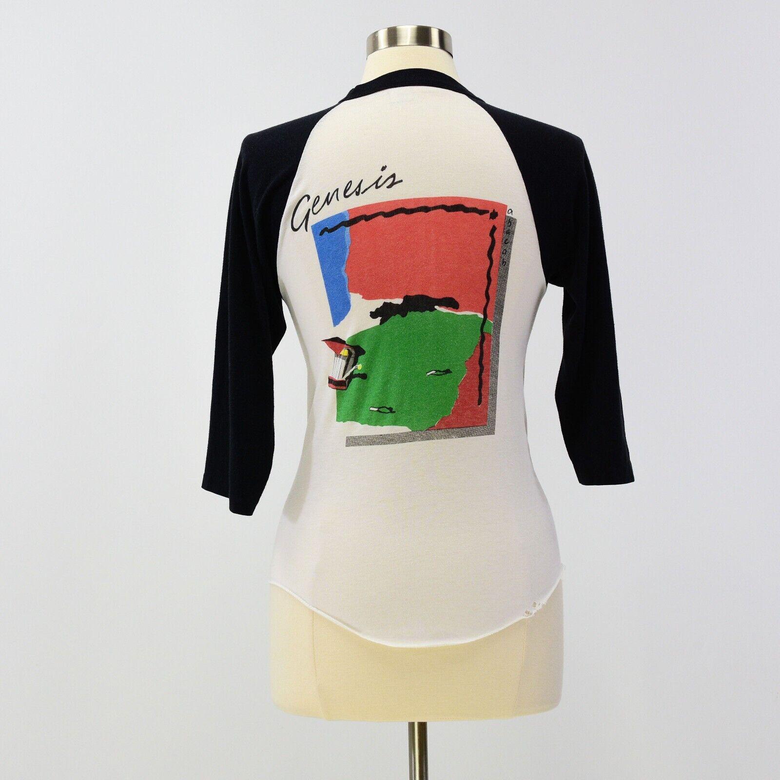 80s Vintage Genesis Tour 82 T Shirt Womens XS Raglan Band Tee