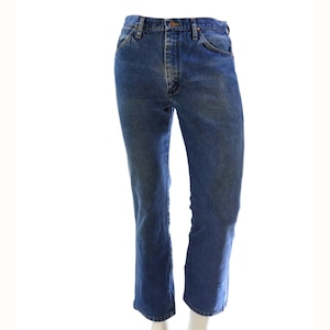 90s Vintage Wrangler Dark Wash Straight Leg Jeans Mens 33x30 South Western Pants image 1