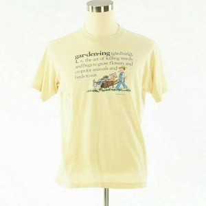 80s Vintage Mens L Graphic T Shirt Gardening Novelty Funny Tee Hanes